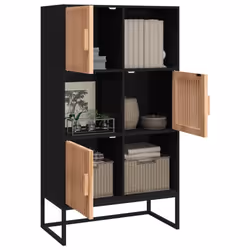 vidaXL Highboard Engineered Wood Cupboard Cabinet Sideboard Multi Colours - black - Additional view 2