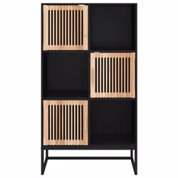 vidaXL Highboard Engineered Wood Cupboard Cabinet Sideboard Multi Colours - black - Additional view 4