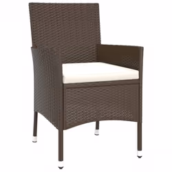 vidaXL Garden Chairs Outdoor Armchair with Cushions 2 pcs Brown Poly Rattan