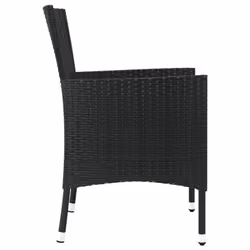 vidaXL Garden Chairs Outdoor Armchair with Cushions 2 pcs Black Poly Rattan - Additional view 4
