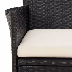 vidaXL Garden Chairs Outdoor Armchair with Cushions 2 pcs Black Poly Rattan - Additional view 6