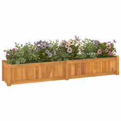 vidaXL Raised Bed Garden Planter Wooden Flower Pot Plant Pot Solid Wood Teak - 150 x 30 x 25 cm