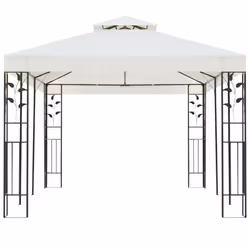 vidaXL Gazebo with Double Roof Party Tent Pavilion Marquee White 6x3 m Steel