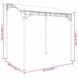 vidaXL Canopy Cream 2x2.3 m 180 g/mÂ² Fabric and Steel Garden Gazebo Party Tent - Additional view 7