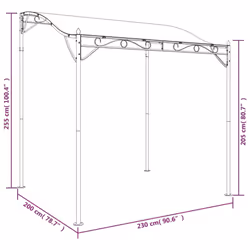 vidaXL Canopy Anthracite 2x2.3 m 180 g/mÂ² Fabric and Steel Garden Gazebo Tent - Additional view 7