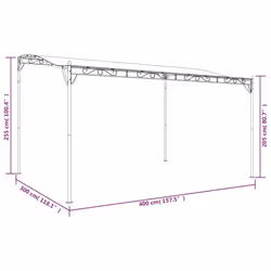 vidaXL Canopy Garden Gazebo Marquee Party Tent Shelter Tent Fabric and Steel - cream - Additional view 7