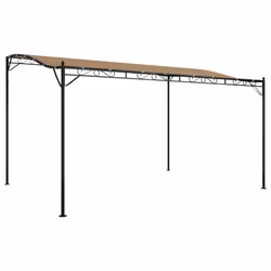 vidaXL Canopy Garden Gazebo Marquee Party Tent Shelter Tent Fabric and Steel - taupe