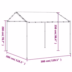 vidaXL Canopy Tent Garden Gazebo Party Tent Anthracite 3x3 m Steel and Fabric - Additional view 8