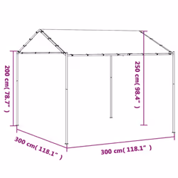 vidaXL Canopy Tent Outdoor Gazebo Party Tent Beige 3x3 m Steel and Fabric - Additional view 8