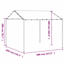 vidaXL Canopy Tent Garden Gazebo Party Tent BBQ Shelter Beige Steel and Fabric - Additional view 8