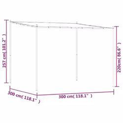 vidaXL Gazebo White 3x3 m 180 g/mÂ² Fabric and Steel Outdoor Party Marquee - Additional view 7