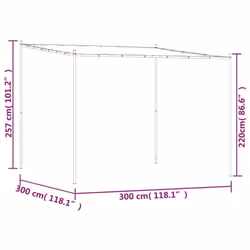 vidaXL Gazebo Beige 3x3 m 180 g/mÂ² Fabric and Steel Outdoor Party Marquee - Additional view 7