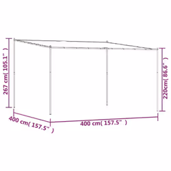 vidaXL Gazebo Anthracite 4x4 m 180 g/mÂ² Fabric and Steel Outdoor Party Marquee - Additional view 7