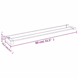 vidaXL Shower Shelf for Walk-in Shower Wall Aluminium Multi Colours/Sizes - black, 80 cm