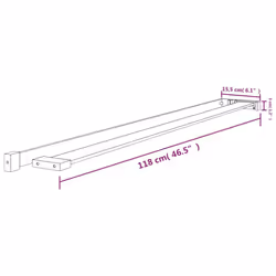 vidaXL Shower Shelf for Walk-in Shower Wall Aluminium Multi Colours/Sizes - black, 118 cm