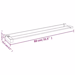 vidaXL Shower Shelf for Walk-in Shower Wall Aluminium Multi Colours/Sizes - silver, 80 cm