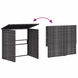 vidaXL Garden Sofa with Table and Cushions L-Shaped Couch Grey Poly Rattan - Additional view 4