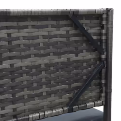 vidaXL Garden Sofa with Table and Cushions L-Shaped Couch Grey Poly Rattan - Additional view 6