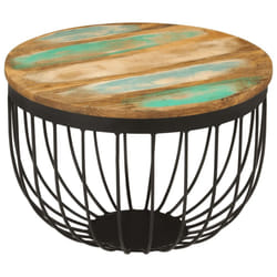 vidaXL Coffee Table Side Table End Tea Table Solid Wood Reclaimed and Steel