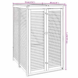 vidaXL Triple Garbage Bin Shed Wheelie Bin Shed Hideaway Solid Wood Acacia - 1 bin - Additional view 3