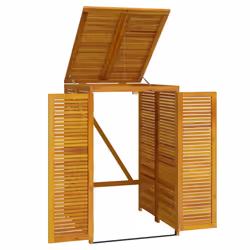 vidaXL Triple Garbage Bin Shed Wheelie Bin Shed Hideaway Solid Wood Acacia - 1 bin - Additional view 4