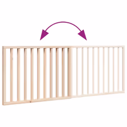 vidaXL Dog Gate with Door Foldable Dog Fence Pet Gate Pet Barrier Poplar Wood - natural, 80 x 60 x 2 cm/ 2 pcs - Additional view 6