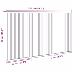 vidaXL Dog Gate with Door Foldable Dog Fence Pet Gate Pet Barrier Poplar Wood - white, 50 x 90 x 2 cm/ 3 pcs