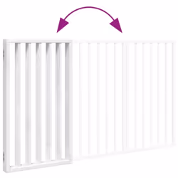 vidaXL Dog Gate with Door Foldable Dog Fence Pet Gate Pet Barrier Poplar Wood - white, 50 x 90 x 2 cm/ 3 pcs - Additional view 6