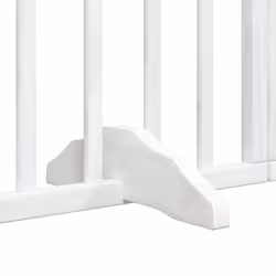 vidaXL Dog Gate with Door Foldable Dog Fence Pet Gate Pet Barrier Poplar Wood - white, 50 x 90 x 2 cm/ 6 pcs - Additional view 7