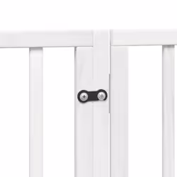 vidaXL Dog Gate with Door Foldable Dog Fence Pet Gate Pet Barrier Poplar Wood - white, 50 x 90 x 2 cm/ 6 pcs - Additional view 8