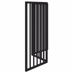 vidaXL Dog Gate with Door Foldable Dog Fence Pet Gate Pet Barrier Poplar Wood - black, 50 x 90 x 2 cm/ 3 pcs - Additional view 4