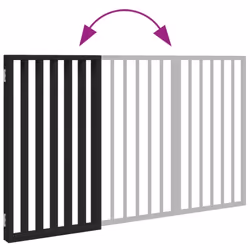 vidaXL Dog Gate with Door Foldable Dog Fence Pet Gate Pet Barrier Poplar Wood - black, 50 x 90 x 2 cm/ 3 pcs - Additional view 6