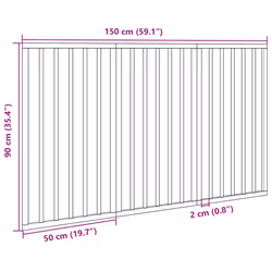 vidaXL Dog Gate with Door Foldable Dog Fence Pet Gate Pet Barrier Poplar Wood - black, 50 x 90 x 2 cm/ 3 pcs - Additional view 8