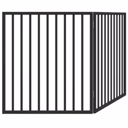 vidaXL Dog Gate with Door Foldable Dog Fence Pet Gate Pet Barrier Poplar Wood - black, 80 x 90 x 2 cm/ 2 pcs - Additional view 5