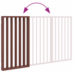 vidaXL Dog Gate with Door Foldable Dog Fence Pet Gate Pet Barrier Poplar Wood - brown, 50 x 90 x 2 cm/ 3 pcs - Additional view 6