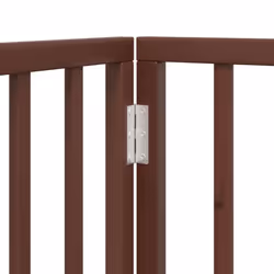 vidaXL Dog Gate with Door Foldable Dog Fence Pet Gate Pet Barrier Poplar Wood - brown, 50 x 90 x 2 cm/ 3 pcs - Additional view 7