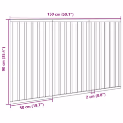 vidaXL Dog Gate with Door Foldable Dog Fence Pet Gate Pet Barrier Poplar Wood - brown, 50 x 90 x 2 cm/ 3 pcs - Additional view 8