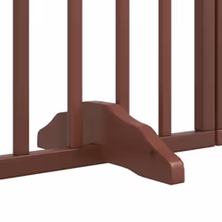 vidaXL Dog Gate with Door Foldable Dog Fence Pet Gate Pet Barrier Poplar Wood - brown, 80 x 90 x 2 cm/ 4 pcs - Additional view 7