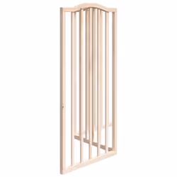 vidaXL Dog Gate with Door Foldable Pet Gate Dog Fence Pet BarrierÃÂ Poplar Wood - natural, 50 x 90 x 2 cm/ 3 pcs - Additional view 4