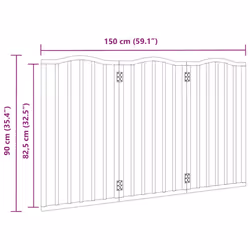 vidaXL Dog Gate with Door Foldable Pet Gate Dog Fence Pet BarrierÃÂ Poplar Wood - natural, 50 x 90 x 2 cm/ 3 pcs - Additional view 8