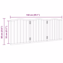 vidaXL Dog Gate with Door Foldable Pet Gate Dog Fence Pet BarrierÃÂ Poplar Wood - white, 50 x 60 x 2 cm/ 3 pcs - Additional view 3