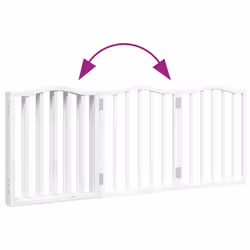 vidaXL Dog Gate with Door Foldable Pet Gate Dog Fence Pet BarrierÃÂ Poplar Wood - white, 50 x 60 x 2 cm/ 3 pcs - Additional view 6