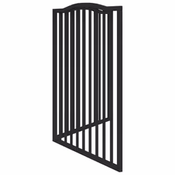 vidaXL Dog Gate with Door Foldable Pet Gate Dog Fence Pet BarrierÃÂ Poplar Wood - black, 80 x 90 x 2 cm/ 2 pcs - Additional view 4
