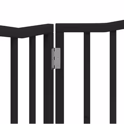 vidaXL Dog Gate with Door Foldable Pet Gate Dog Fence Pet BarrierÃÂ Poplar Wood - black, 80 x 90 x 2 cm/ 2 pcs - Additional view 7