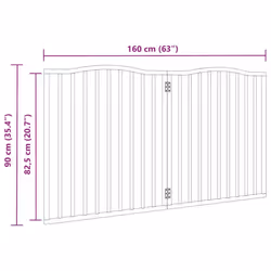 vidaXL Dog Gate with Door Foldable Pet Gate Dog Fence Pet BarrierÃÂ Poplar Wood - black, 80 x 90 x 2 cm/ 2 pcs - Additional view 8