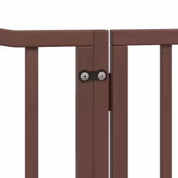 vidaXL Dog Gate with Door Foldable Pet Gate Dog Fence Pet BarrierÃÂ Poplar Wood - brown oak, 80 x 90 x 2 cm/ 4 pcs - Additional view 7