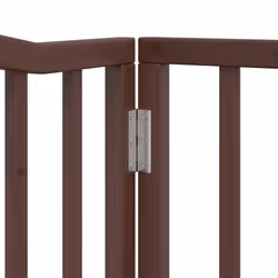 vidaXL Dog Gate with Door Foldable Pet Gate Dog Fence Pet BarrierÃÂ Poplar Wood - brown oak, 80 x 90 x 2 cm/ 4 pcs - Additional view 9