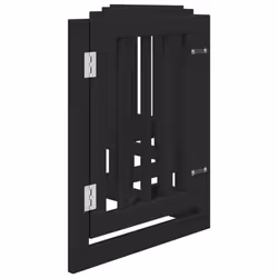 vidaXL Dog Gate with Door Foldable Pet Gate Dog Fence Pet Barrier Poplar Wood - black, 50 x 60 x 2 cm/ 6 pcs - Additional view 4