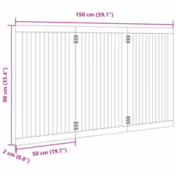 vidaXL Dog Gate with Door Foldable Pet Gate Dog Fence Pet Barrier Poplar Wood - black, 50 x 90 x 2 cm/ 3 pcs - Additional view 8