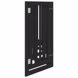 vidaXL Dog Gate with Door Foldable Pet Gate Dog Fence Pet Barrier Poplar Wood - black, 50 x 90 x 2 cm/ 6 pcs - Additional view 4